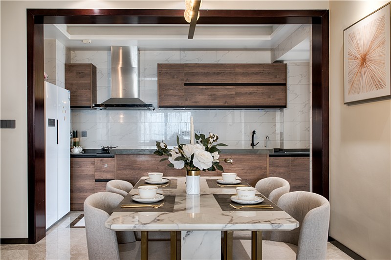 后現(xiàn)代港式風格家裝設計室內(nèi)裝修效果圖-廚餐廳