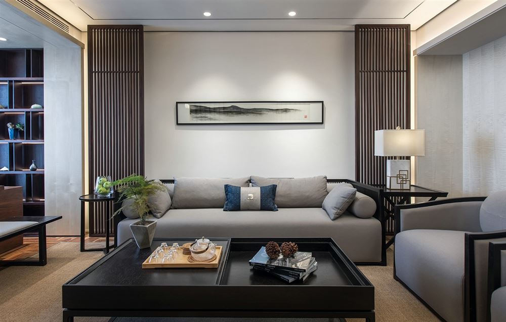 佛山市綠城桂語映月新中式風(fēng)格四居室裝修案例