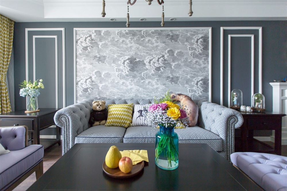 湛江市帝景居住宅小區(qū)美式風格三居室裝修案例