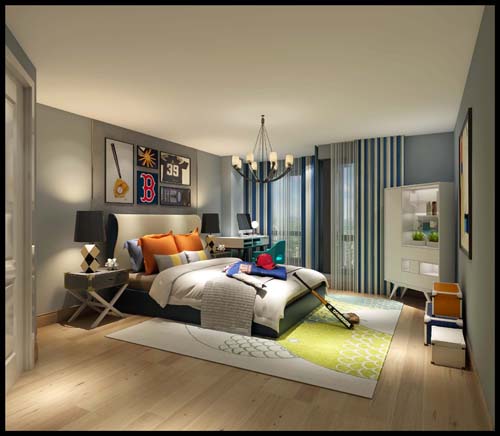 廣州市美林湖畔現(xiàn)代風格三居室裝修案例