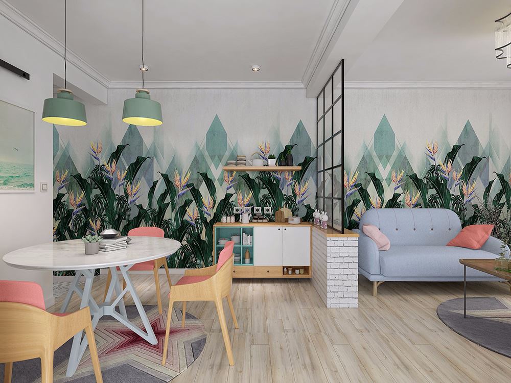 佛山市金地&middot;中南&middot;新城大境田園風(fēng)格二居室裝修案例