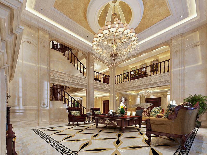 泰州市百富紳財(cái)富廣場(chǎng)小區(qū)歐式風(fēng)格別墅裝修案例