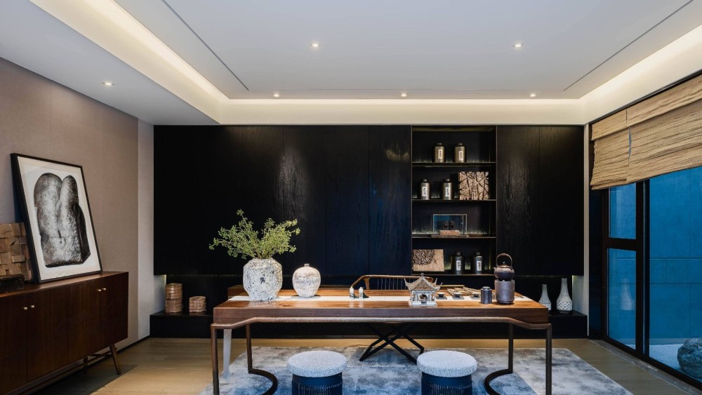 新中式風(fēng)格別墅室內(nèi)設(shè)計(jì)案例-書房 新中式風(fēng)格別墅室內(nèi)設(shè)計(jì)案例-書房