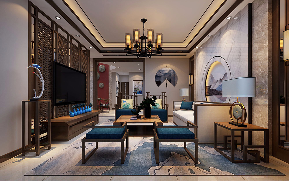新中式風(fēng)格別墅裝修設(shè)計(jì)效果圖-東逸灣水漾林岸別墅410平米-別墅裝修設(shè)計(jì)客廳 新中式風(fēng)格別墅裝修設(shè)計(jì)效果圖-東逸灣水漾林岸別墅410平米-別墅裝修設(shè)計(jì)客廳