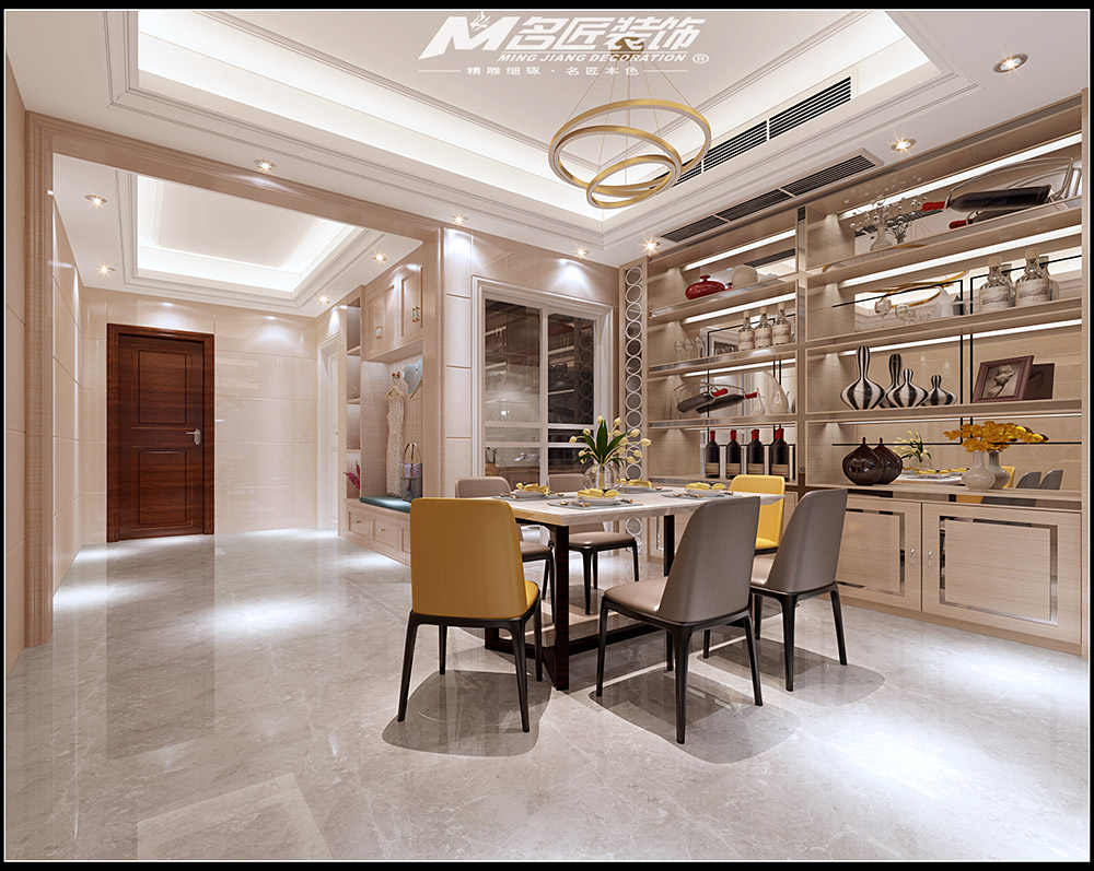 輕奢風(fēng)格室內(nèi)裝修效果圖-福臨門三居115平米-餐廳 輕奢風(fēng)格室內(nèi)裝修效果圖-福臨門三居115平米-餐廳