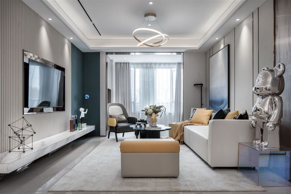 佛山市翡翠西江現(xiàn)代簡(jiǎn)約風(fēng)格三居室裝修案例