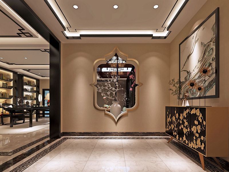 自貢市珍珠寺社區(qū)新中式風(fēng)格別墅裝修案例