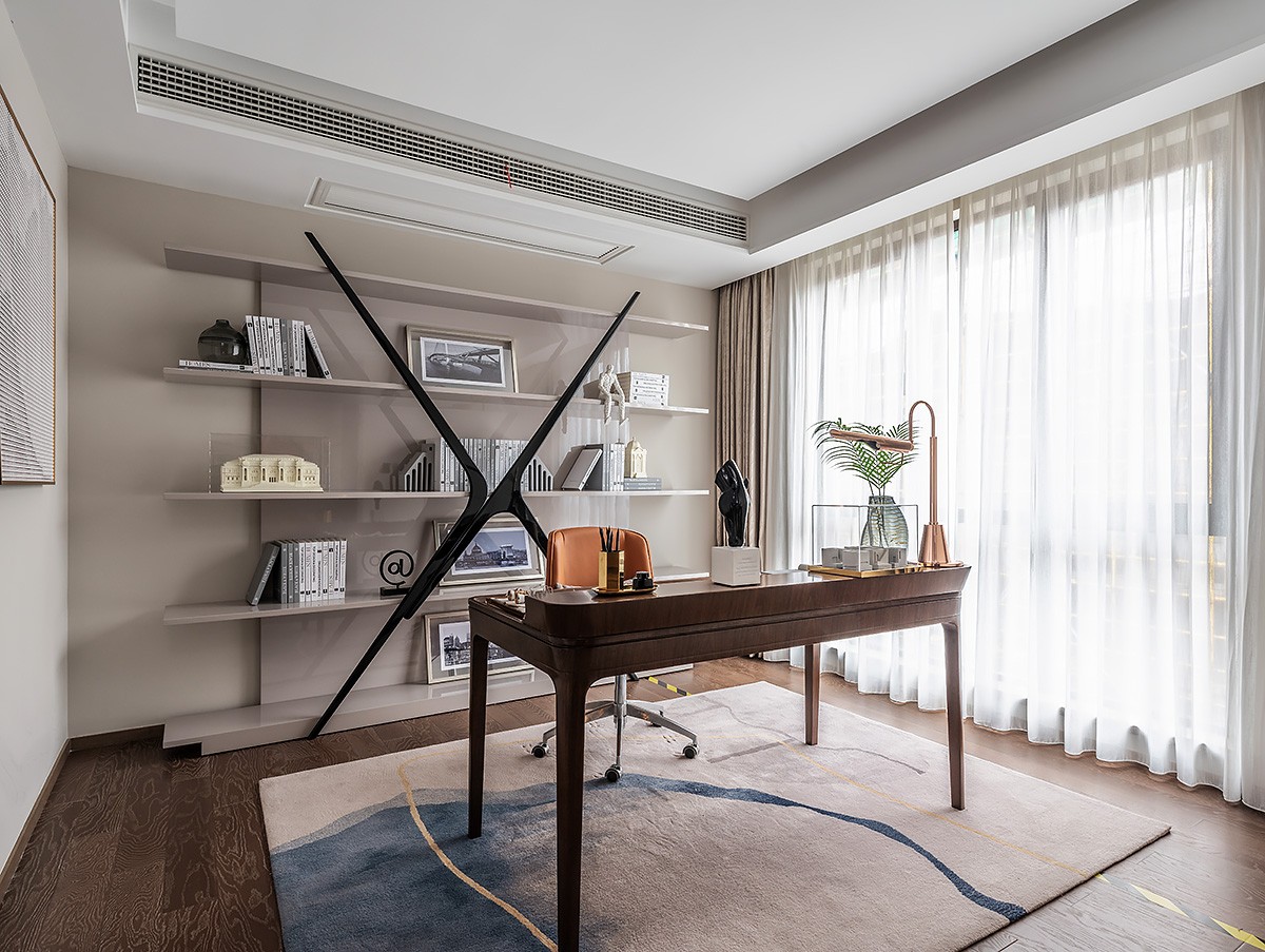 新中式風(fēng)格家裝設(shè)計(jì)別墅裝修效果圖-書(shū)房 新中式風(fēng)格家裝設(shè)計(jì)別墅裝修效果圖-書(shū)房