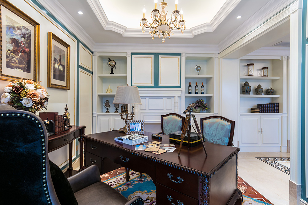 綠地玫瑰城四居220平米歐式風格裝修案例-書房 綠地玫瑰城四居220平米歐式風格裝修案例-書房