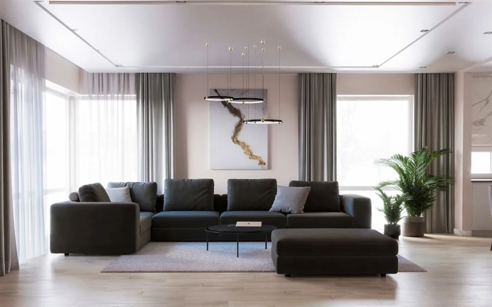 江門(mén)市華僑城&middot;云頂輕奢風(fēng)格三居室裝修案例