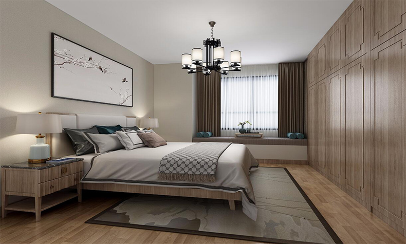 韶關(guān)市云星錢隆譽園新中式風(fēng)格三居室裝修案例