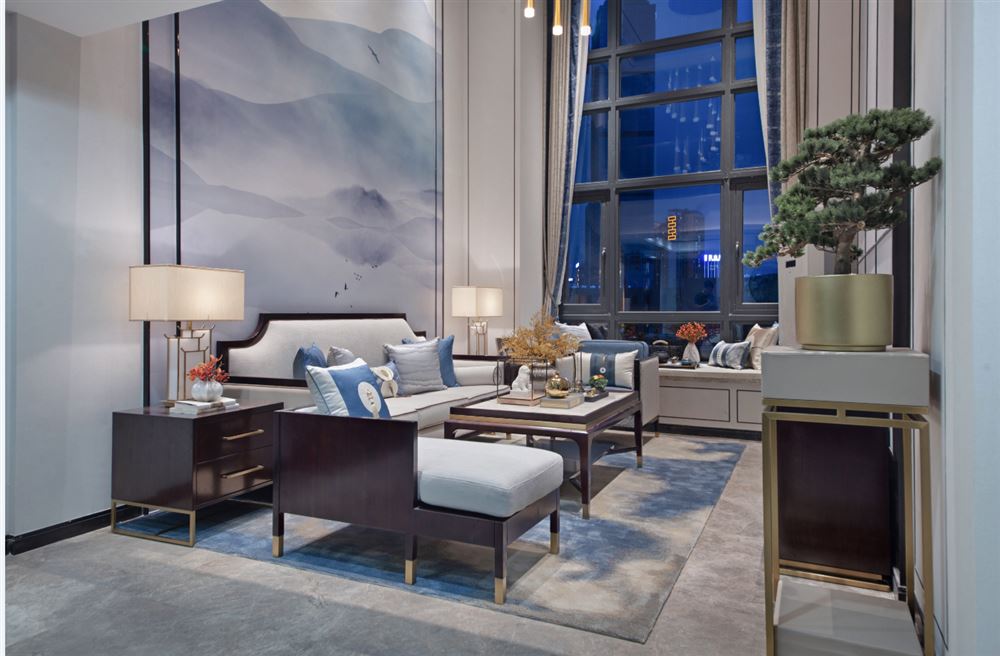 廣州市中?；骋继栃轮惺斤L(fēng)格三居室裝修案例