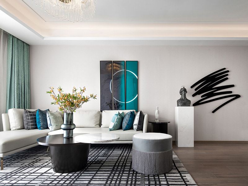 河源市華僑城現(xiàn)代簡約風格三居室裝修案例