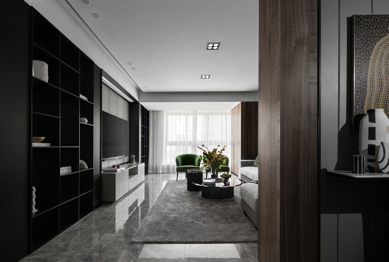 現(xiàn)代高級(jí)灰風(fēng)格室內(nèi)家裝案例效果圖-玄關(guān)走廊 現(xiàn)代高級(jí)灰風(fēng)格室內(nèi)家裝案例效果圖-玄關(guān)走廊