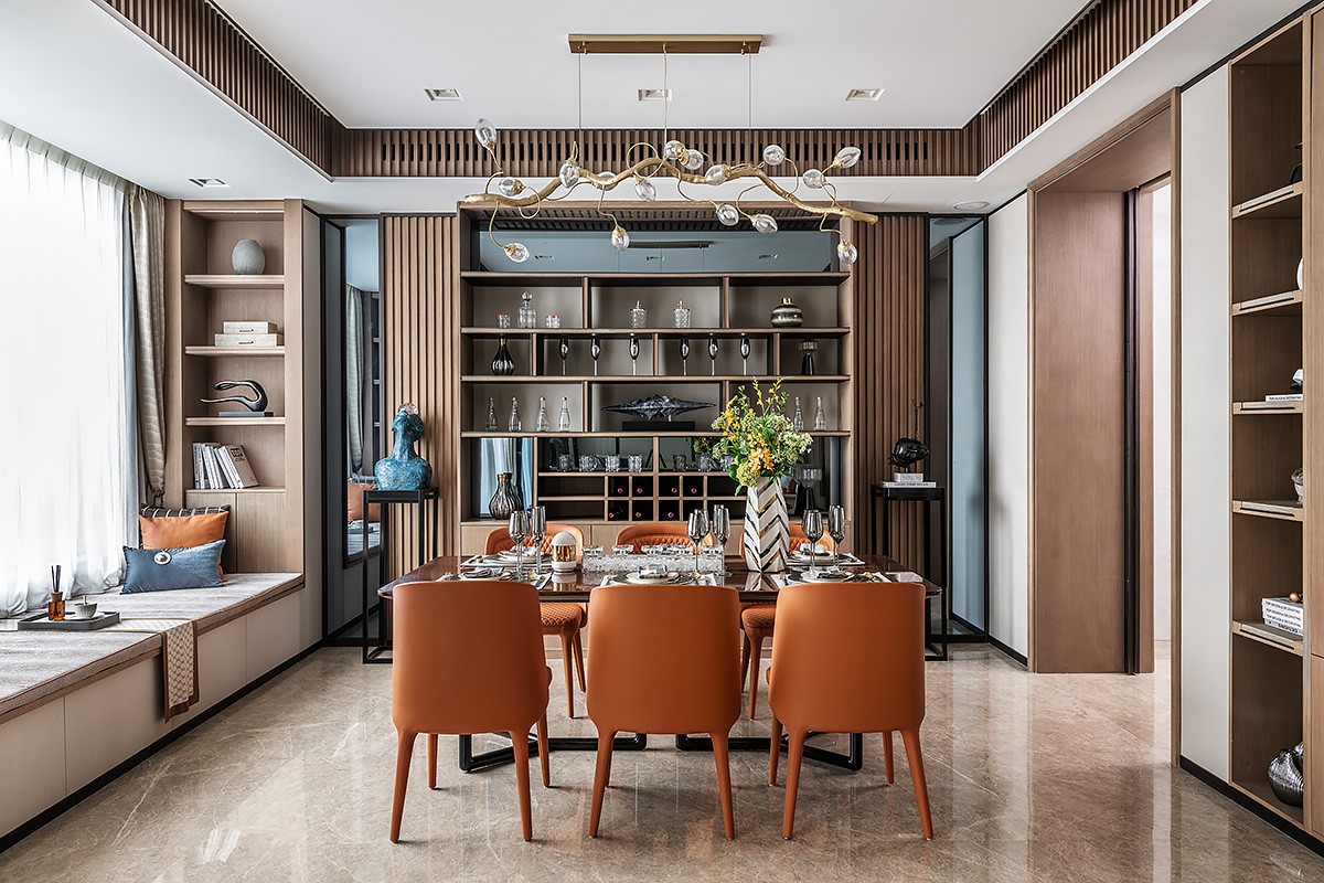 新中式風(fēng)格家裝設(shè)計(jì)別墅裝修效果圖-餐廳 新中式風(fēng)格家裝設(shè)計(jì)別墅裝修效果圖-餐廳