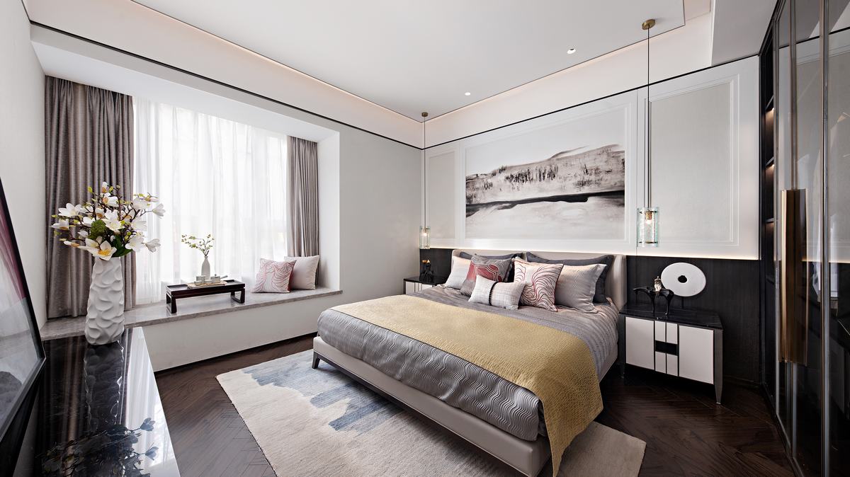 新中式風(fēng)格室內(nèi)設(shè)計(jì)家裝案例-主臥 新中式風(fēng)格室內(nèi)設(shè)計(jì)家裝案例-主臥