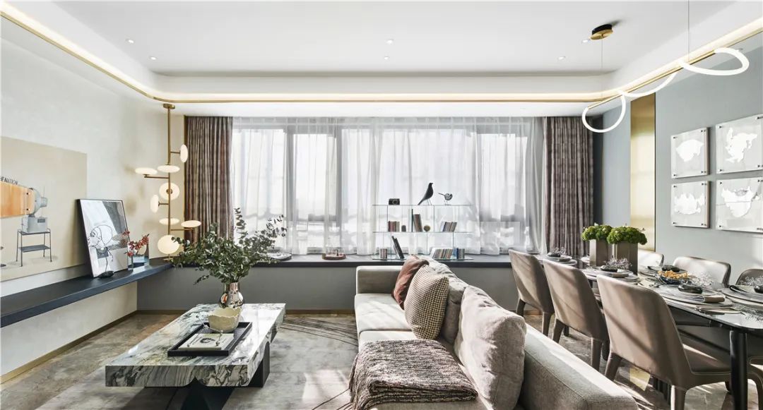 現(xiàn)代輕奢風格家裝設計室內裝修效果圖-客廳 現(xiàn)代輕奢風格家裝設計室內裝修效果圖-客廳