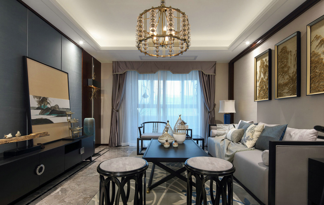 新中式風(fēng)格室內(nèi)設(shè)計(jì)家裝案例-客廳 新中式風(fēng)格室內(nèi)設(shè)計(jì)家裝案例-客廳