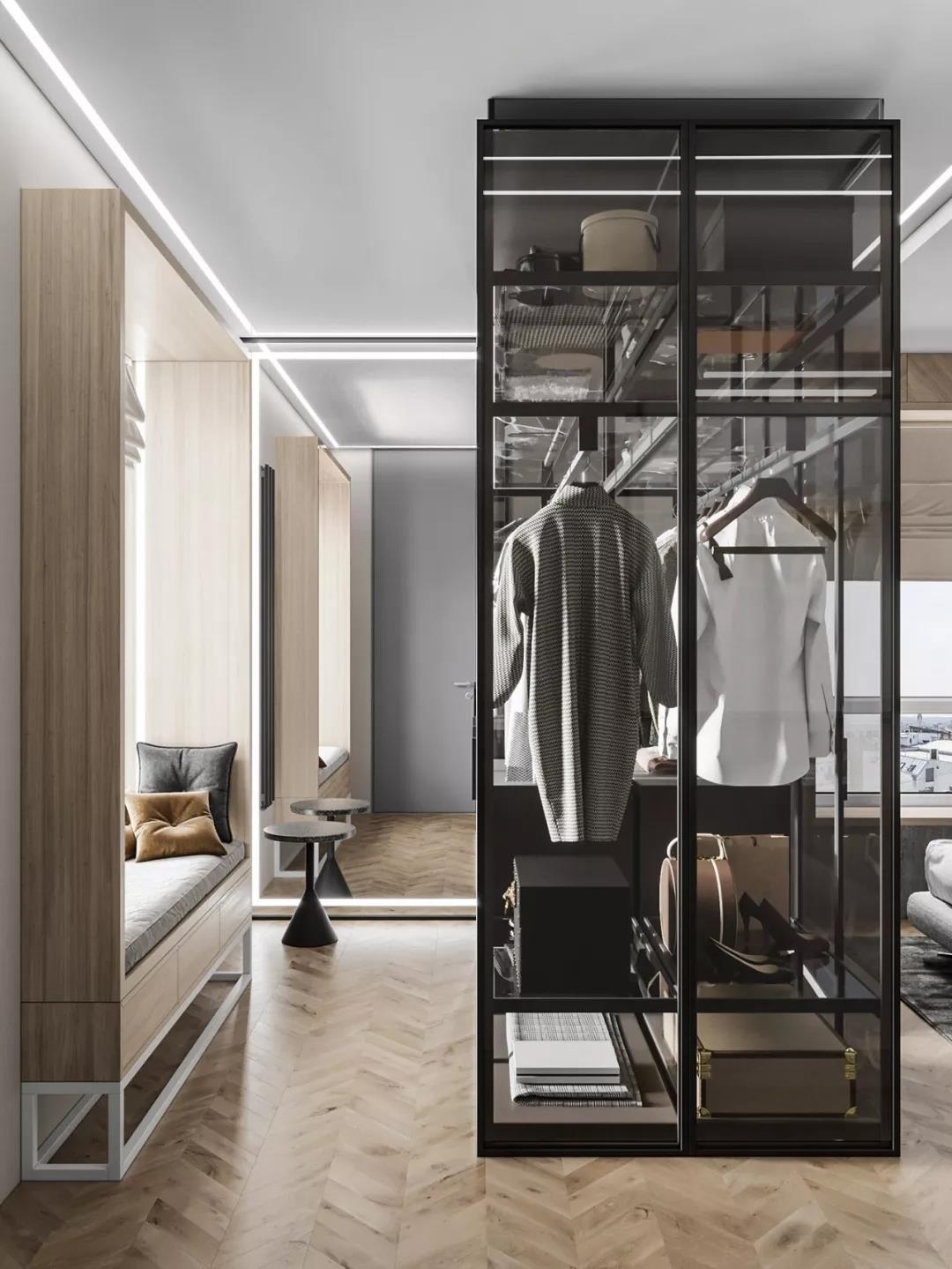 高級灰+原木色現(xiàn)代風(fēng)格室內(nèi)裝修設(shè)計(jì)效果圖-萬達(dá)華府四居140平米-衣帽間 高級灰+原木色現(xiàn)代風(fēng)格室內(nèi)裝修設(shè)計(jì)效果圖-萬達(dá)華府四居140平米-衣帽間