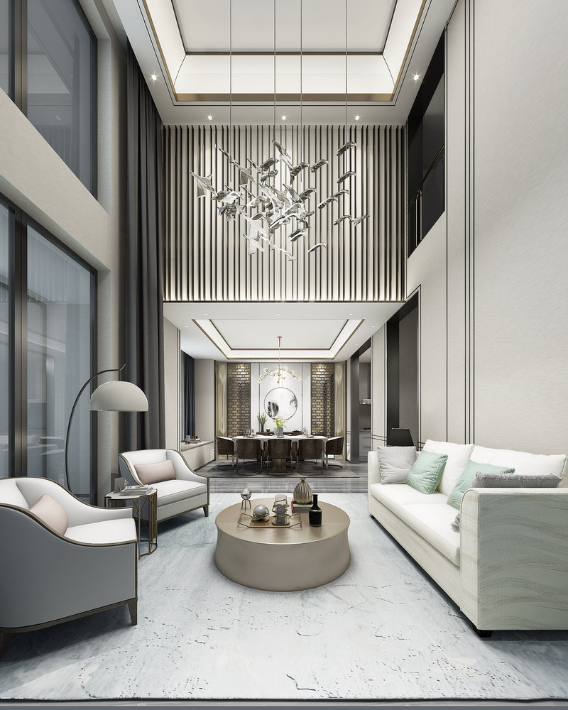 新中式風格別墅室內(nèi)設(shè)計家裝案例-客餐廳 新中式風格別墅室內(nèi)設(shè)計家裝案例-客餐廳