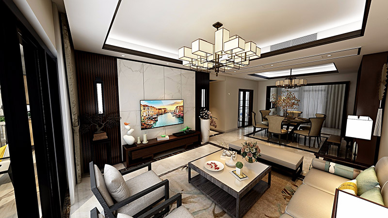 美的君蘭江山四居168平米北歐風格裝修案例-客廳 美的君蘭江山四居168平米北歐風格裝修案例-客廳