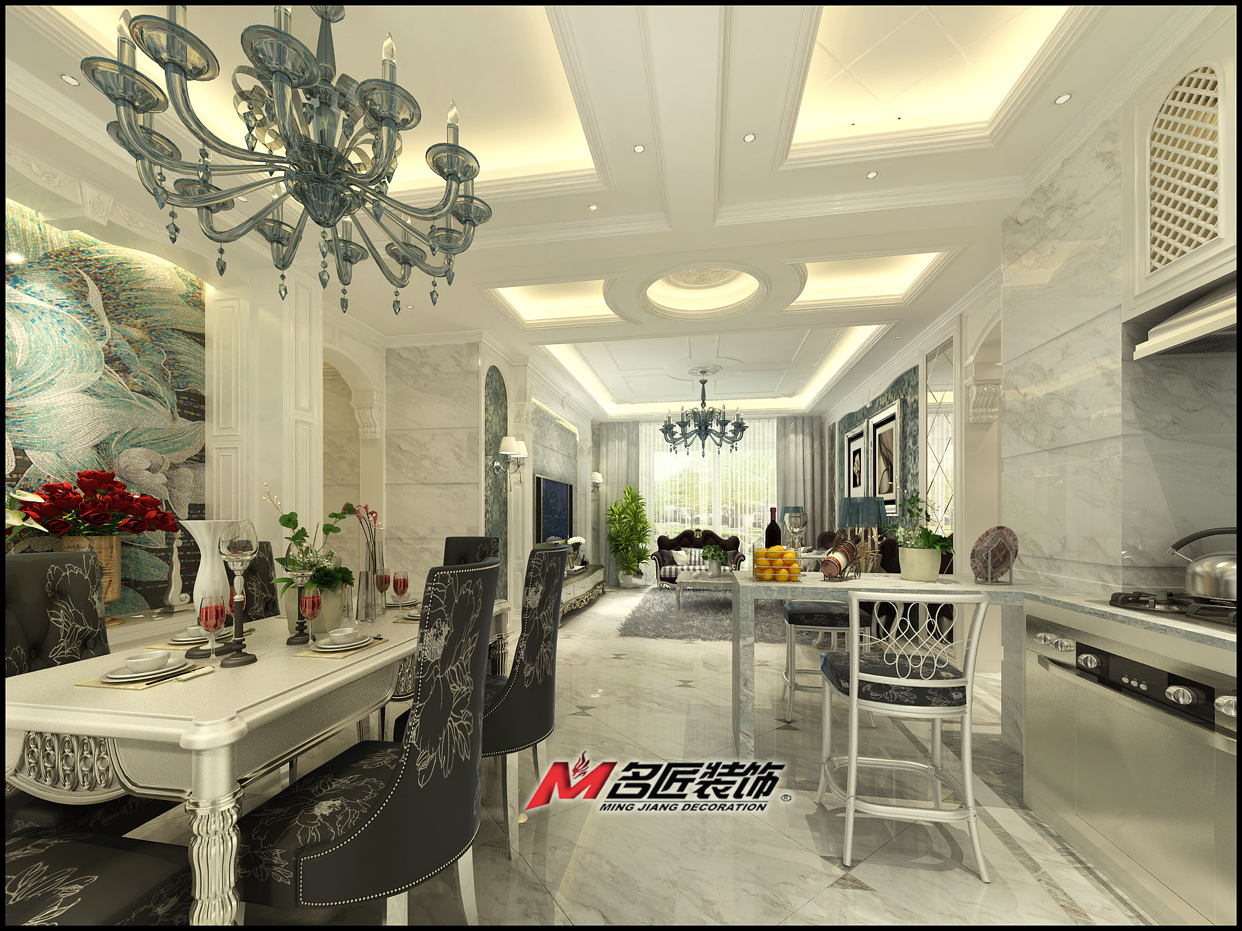 佛山市金地&middot;中南&middot;新城大境歐式風(fēng)格三居室裝修案例