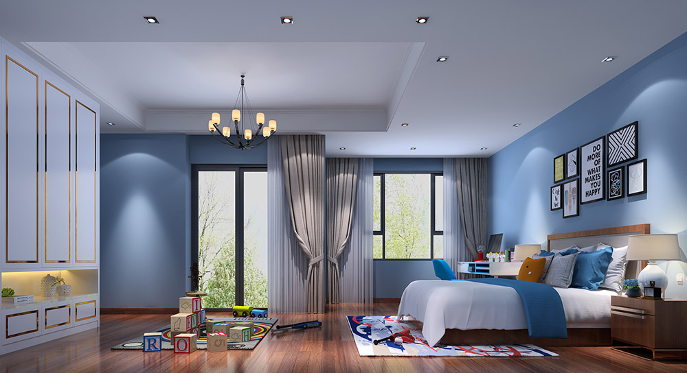 新中式風(fēng)格別墅裝修效果圖-東逸灣翠河澗四居190平米-兒童房 新中式風(fēng)格別墅裝修效果圖-東逸灣翠河澗四居190平米-兒童房