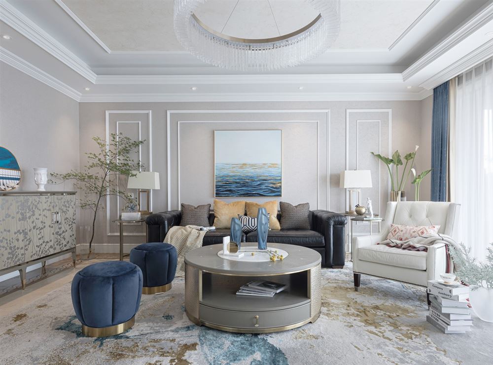 自貢市南湖郡輕奢風(fēng)格四居室裝修案例