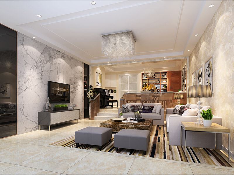 佛山市保利清能和府現(xiàn)代簡約風格復式裝修案例