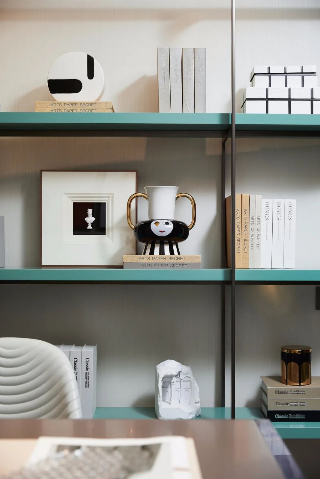 輕奢莫蘭迪風格室內(nèi)設(shè)計家裝案例-書房書架 輕奢莫蘭迪風格室內(nèi)設(shè)計家裝案例-書房書架