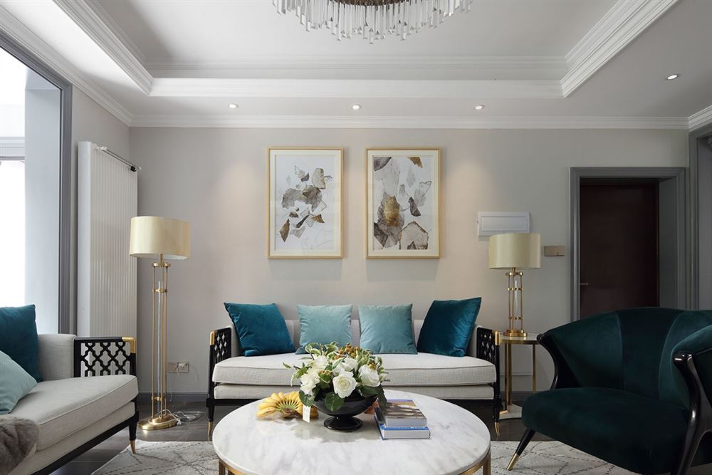 惠州市九洲玉帶灣輕奢風格三居室裝修案例