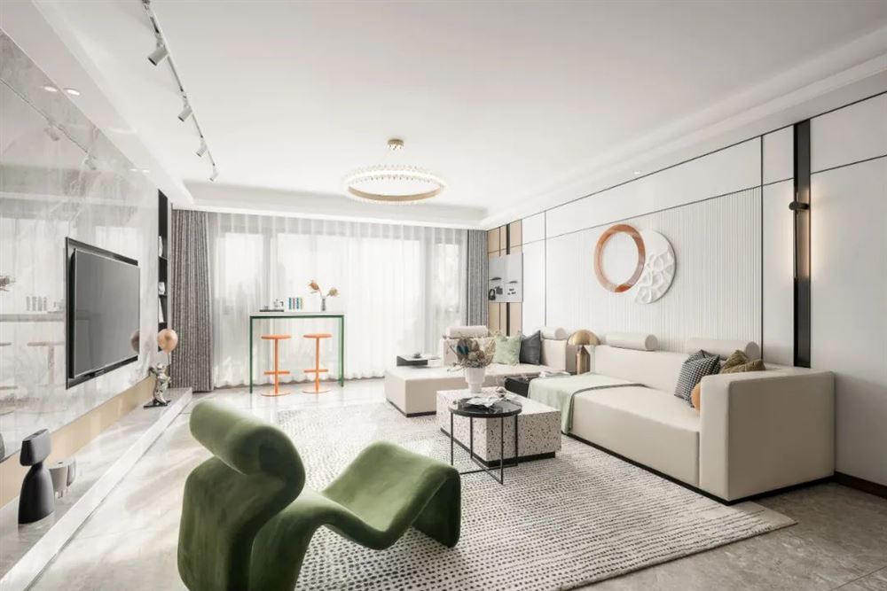 佛山市卓越蔚藍(lán)星宸現(xiàn)代簡(jiǎn)約風(fēng)格三居室裝修案例