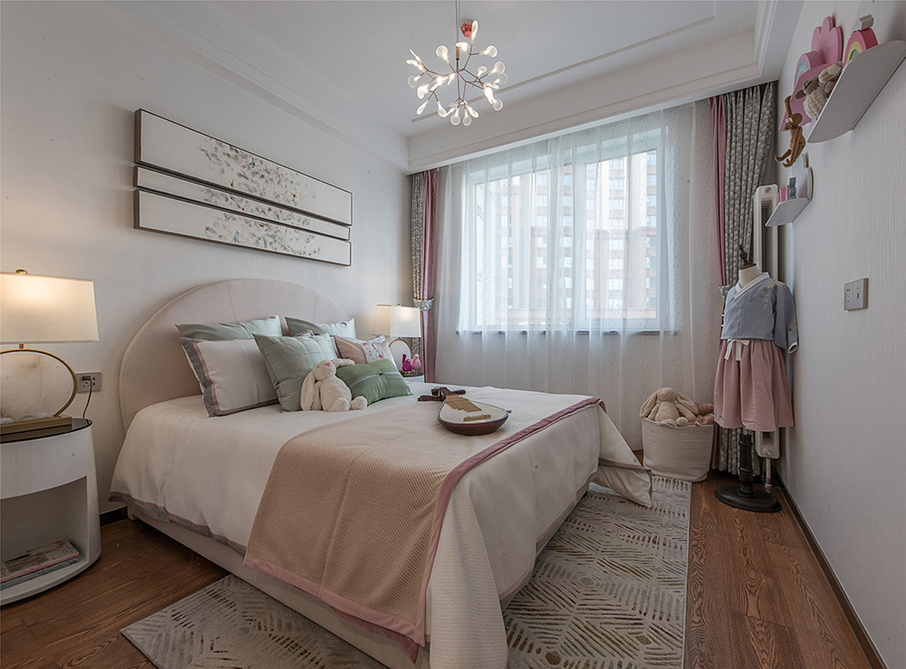 南寧華發(fā)國(guó)賓壹號(hào)三居144平米新中式風(fēng)格室內(nèi)裝修案例-公主房 南寧華發(fā)國(guó)賓壹號(hào)三居144平米新中式風(fēng)格室內(nèi)裝修案例-公主房