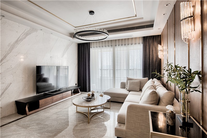 后現(xiàn)代港式風格家裝設計室內(nèi)裝修效果圖-客廳