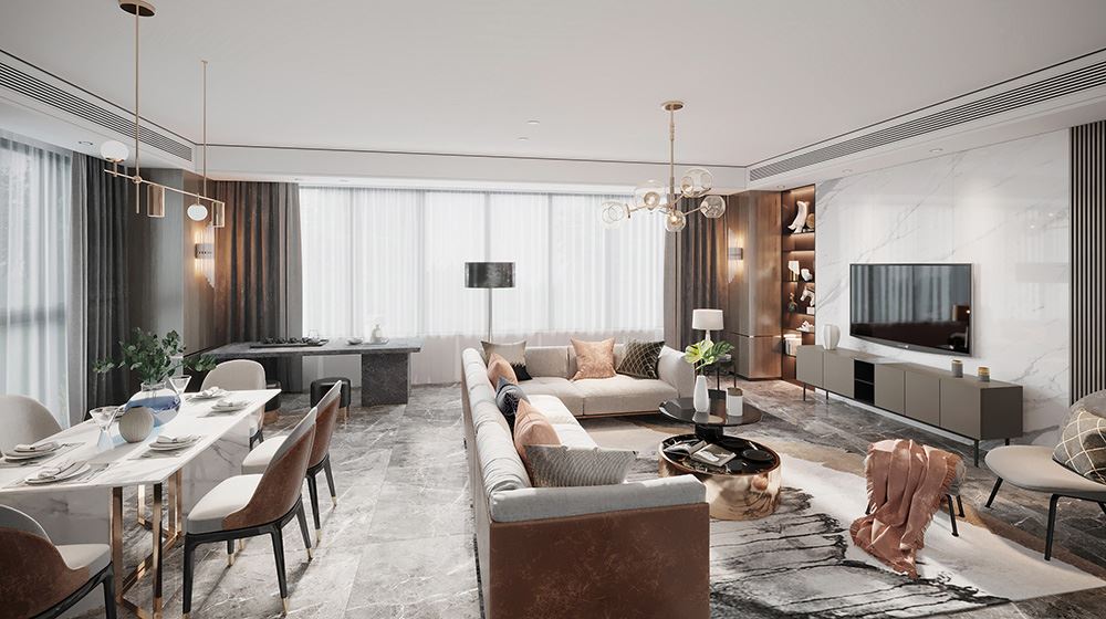 佛山市旭輝江山現(xiàn)代簡(jiǎn)約風(fēng)格三居室裝修案例