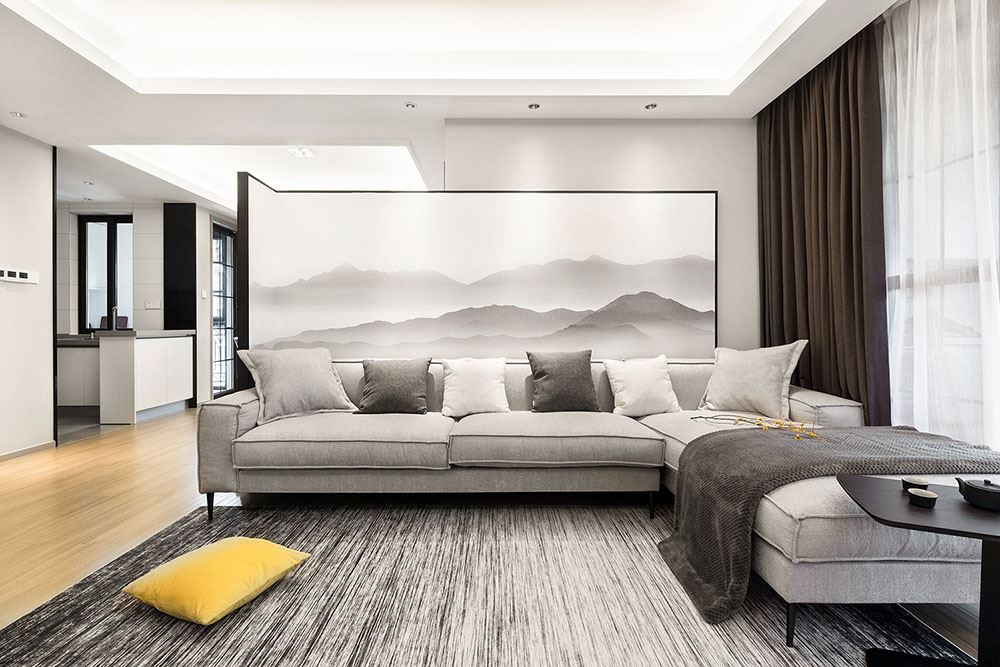 佛山市建投綠地璀璨天城新中式風(fēng)格三居室裝修案例