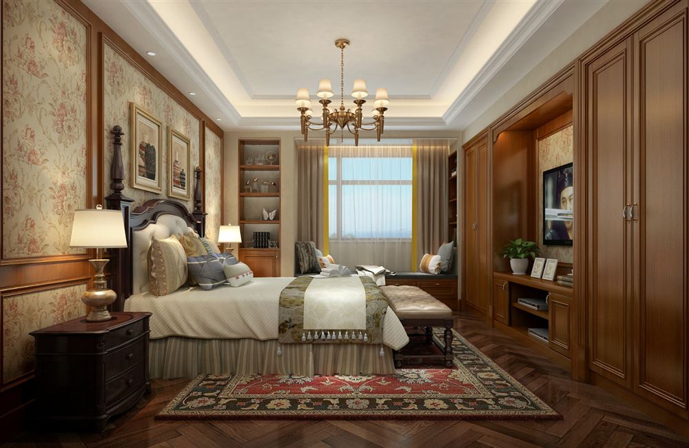 惠州市九洲玉帶灣歐式風格三居室裝修案例