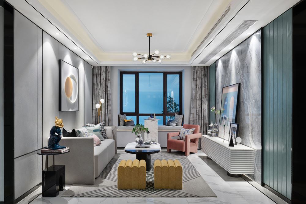 佛山市廣佛新世界花園洋房輕奢風(fēng)格三居室裝修案例