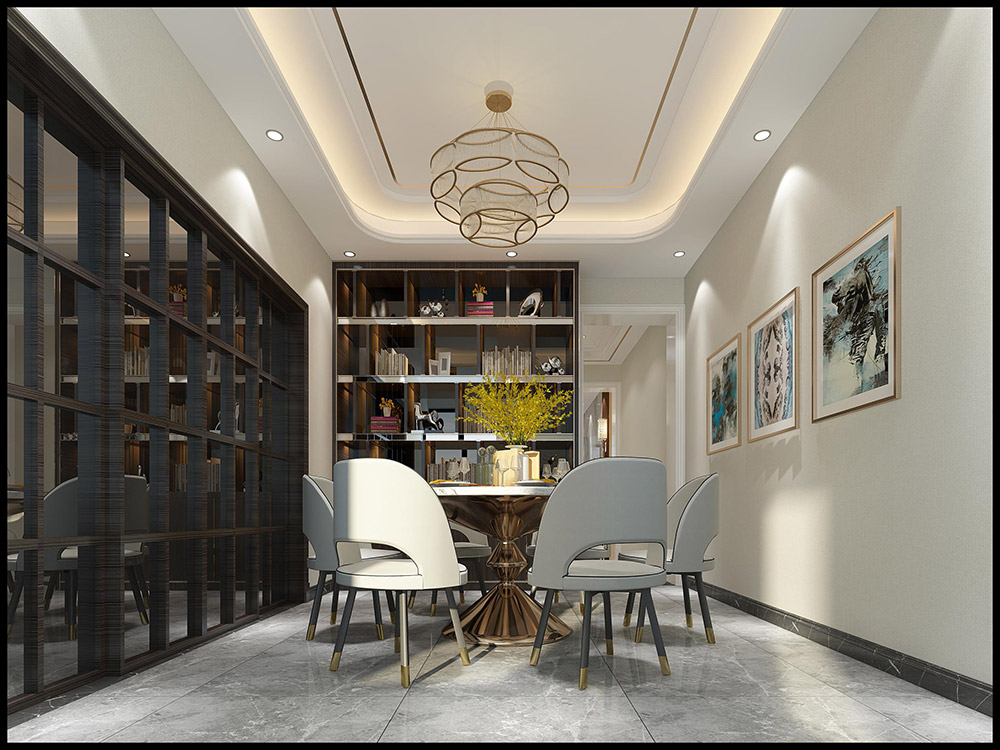 現(xiàn)代輕奢風格別墅裝修效果圖-奧新三期別墅260平米-餐廳 現(xiàn)代輕奢風格別墅裝修效果圖-奧新三期別墅260平米-餐廳