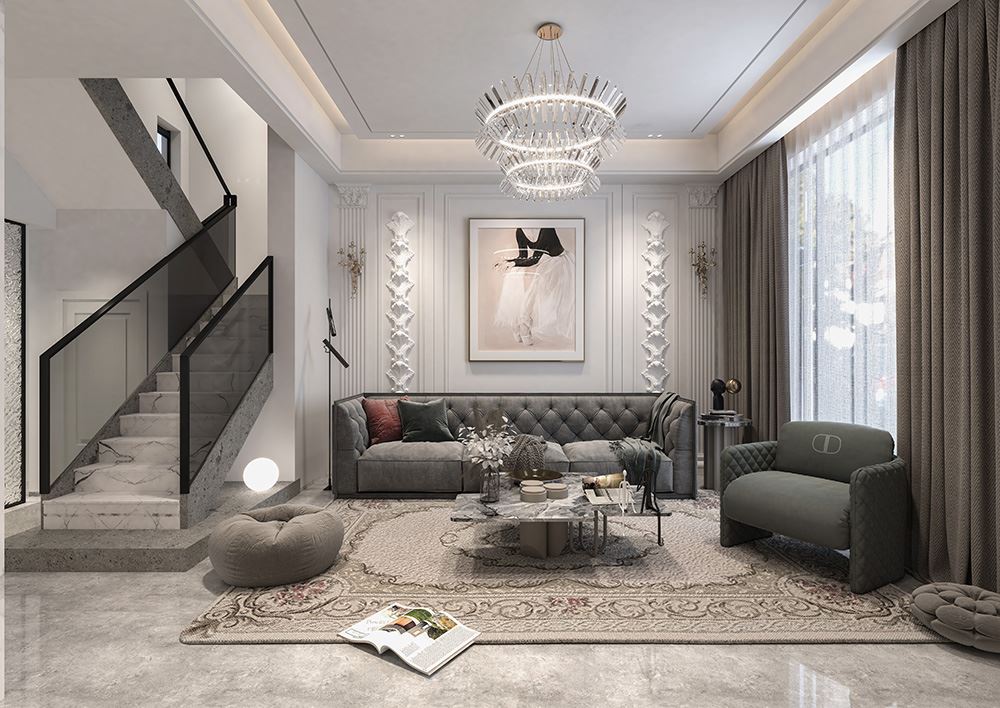 佛山市萬科中駿金域西江歐式風(fēng)格別墅裝修案例