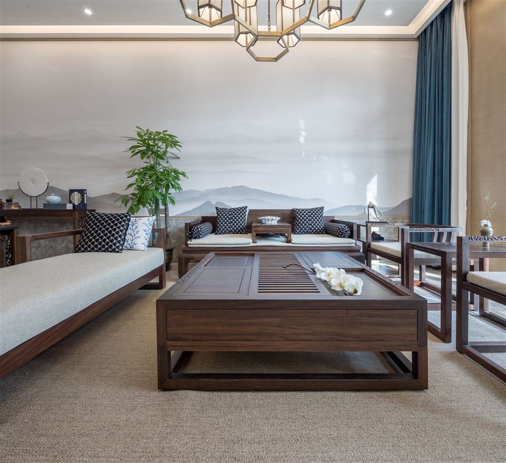 佛山市世茂弘陽綠島湖公館新中式風(fēng)格平層裝修案例