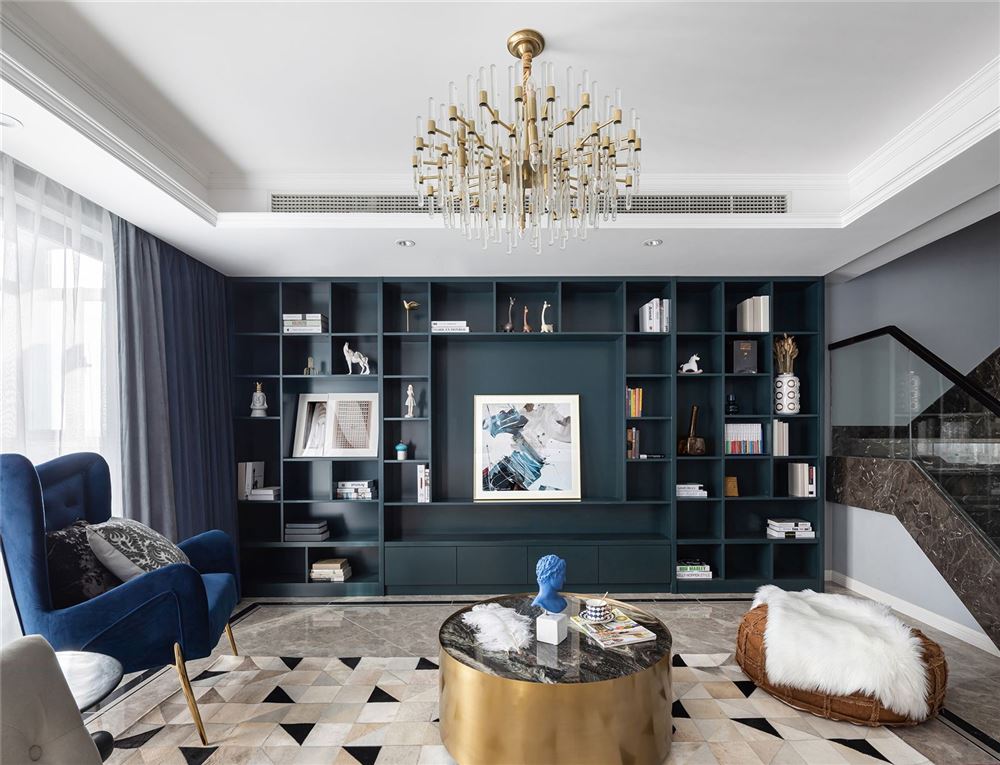 惠州市碧桂園十里銀灘別墅美式風格四居室裝修案例