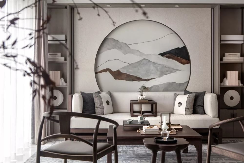 昭通市北部新洲新中式風(fēng)格三居室裝修案例