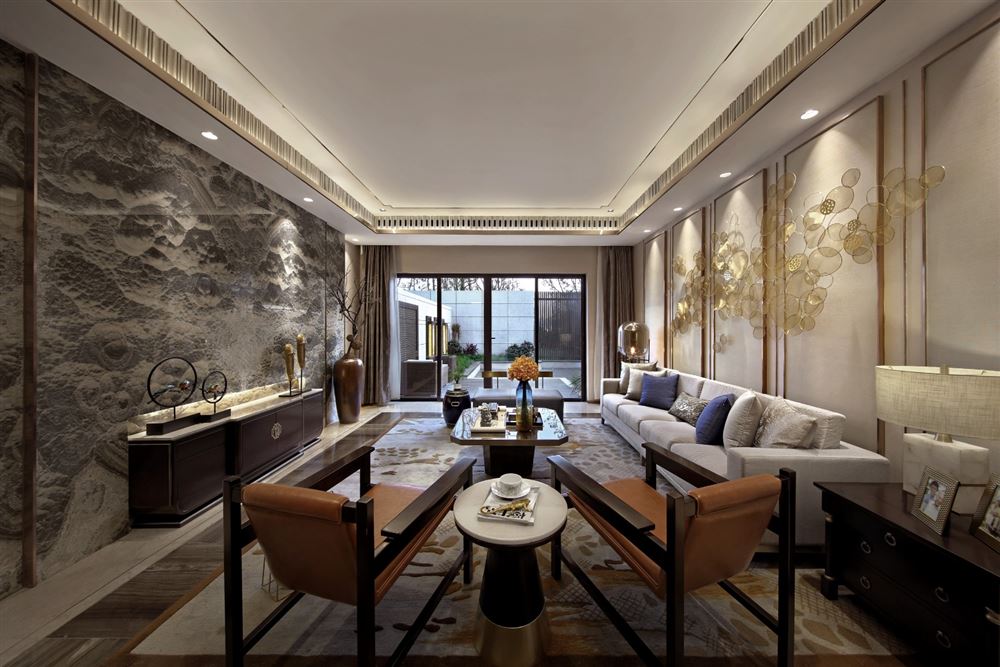 佛山市鵬瑞&middot;三龍灣1號(hào)新中式風(fēng)格四居室裝修案例