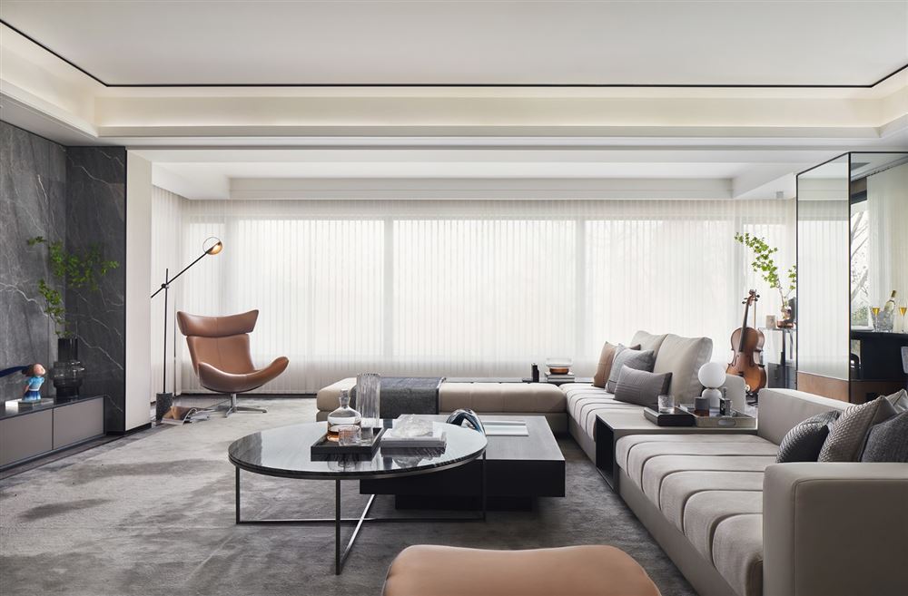 江門市柏麗灣新中式風格四居室裝修案例