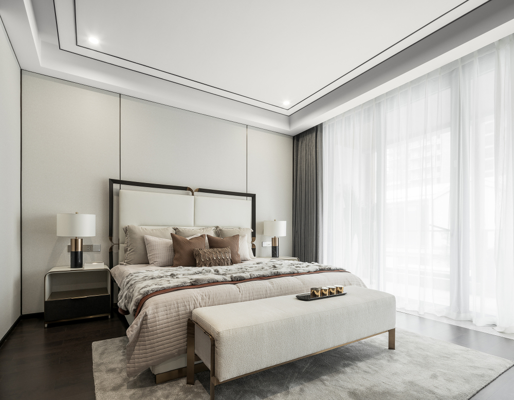 新中式風(fēng)格室內(nèi)家裝案例效果圖-臥室 新中式風(fēng)格室內(nèi)家裝案例效果圖-臥室