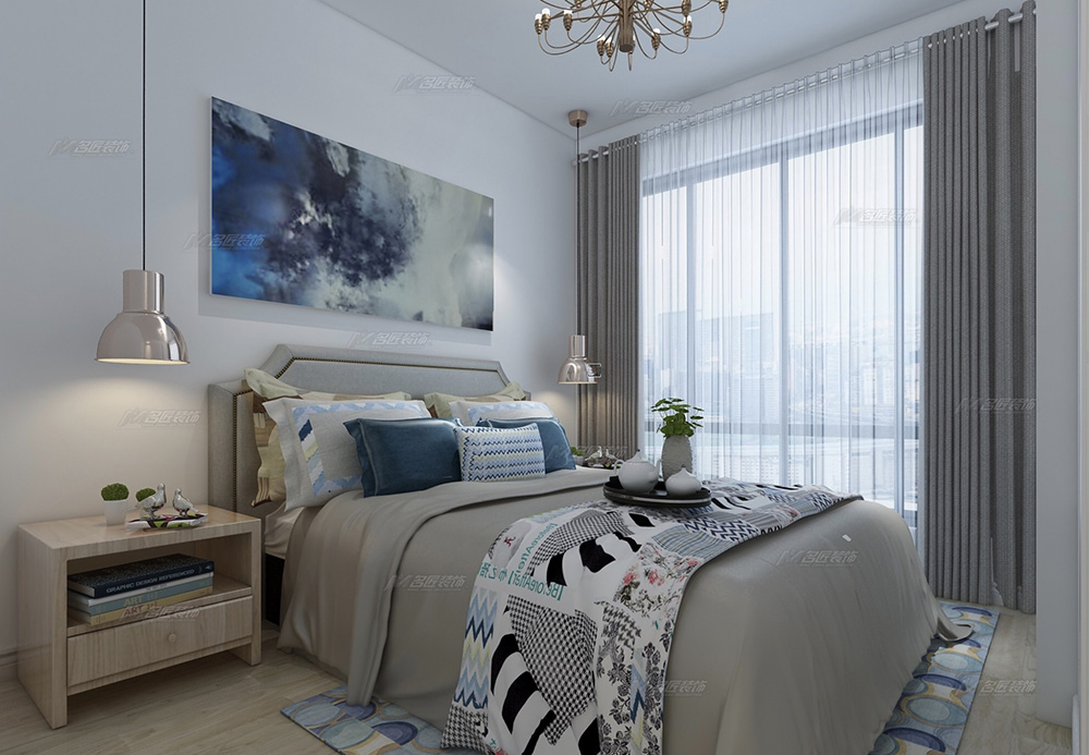 綠地璀璨天城三居135平米北歐風(fēng)格裝修案例-次臥 綠地璀璨天城三居135平米北歐風(fēng)格裝修案例-次臥