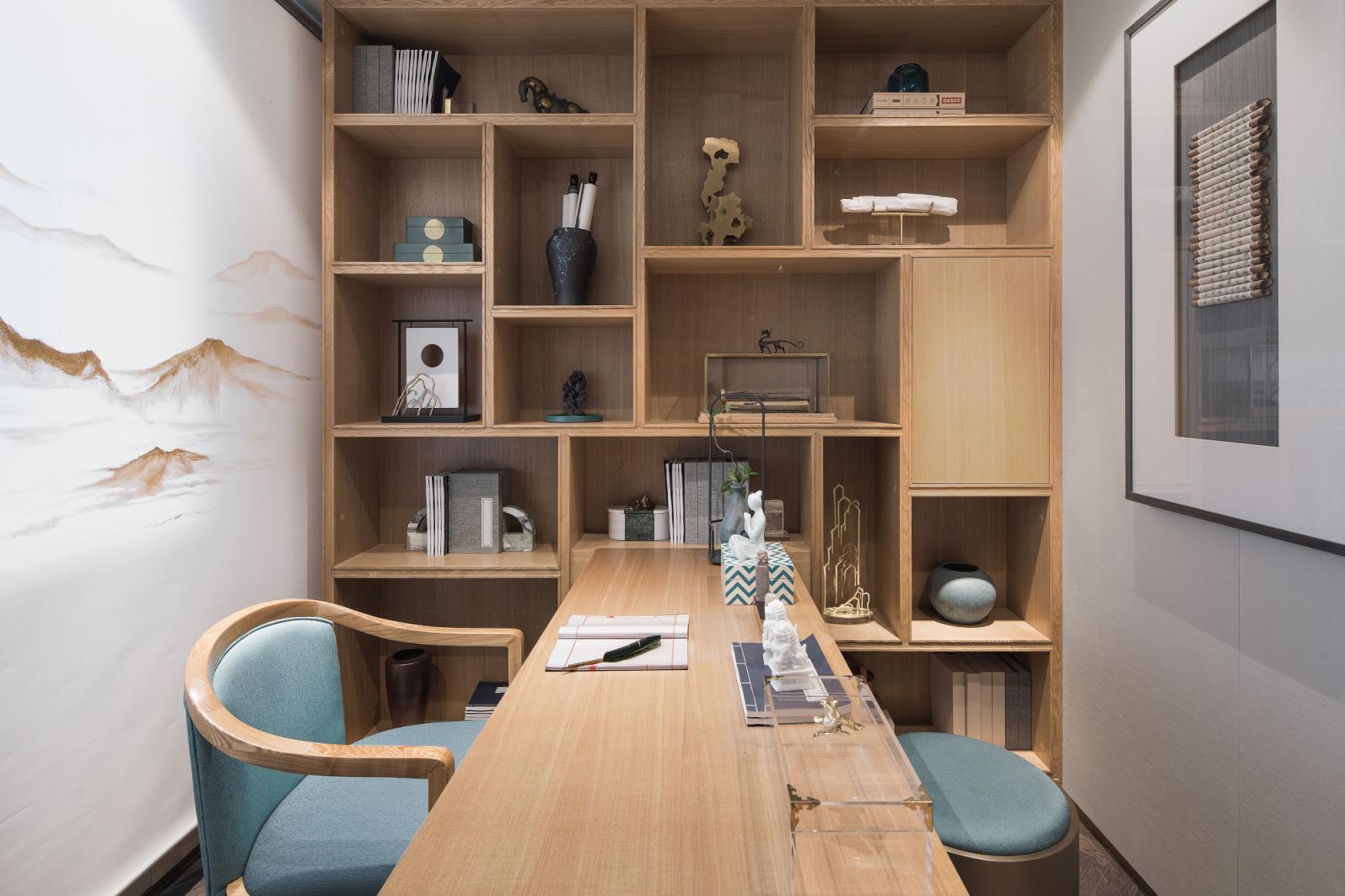 新中式風格家裝設計室內(nèi)裝修效果圖-書房 新中式風格家裝設計室內(nèi)裝修效果圖-書房