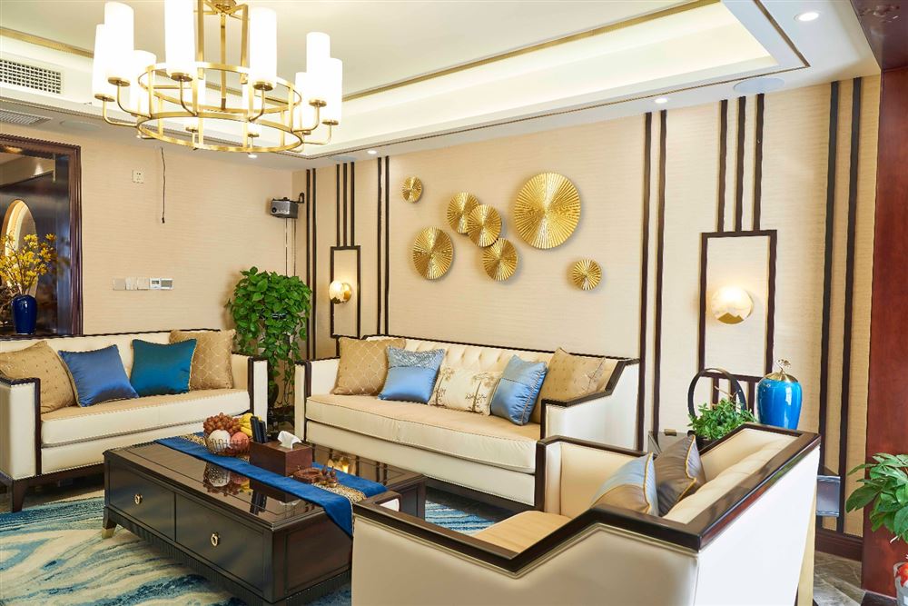 廣州市華南新城新中式風格三居室裝修案例