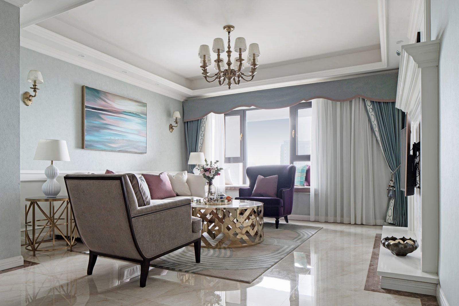 裝修案例輕奢風(fēng)格室內(nèi)裝修效果圖-客廳 裝修案例輕奢風(fēng)格室內(nèi)裝修效果圖-客廳